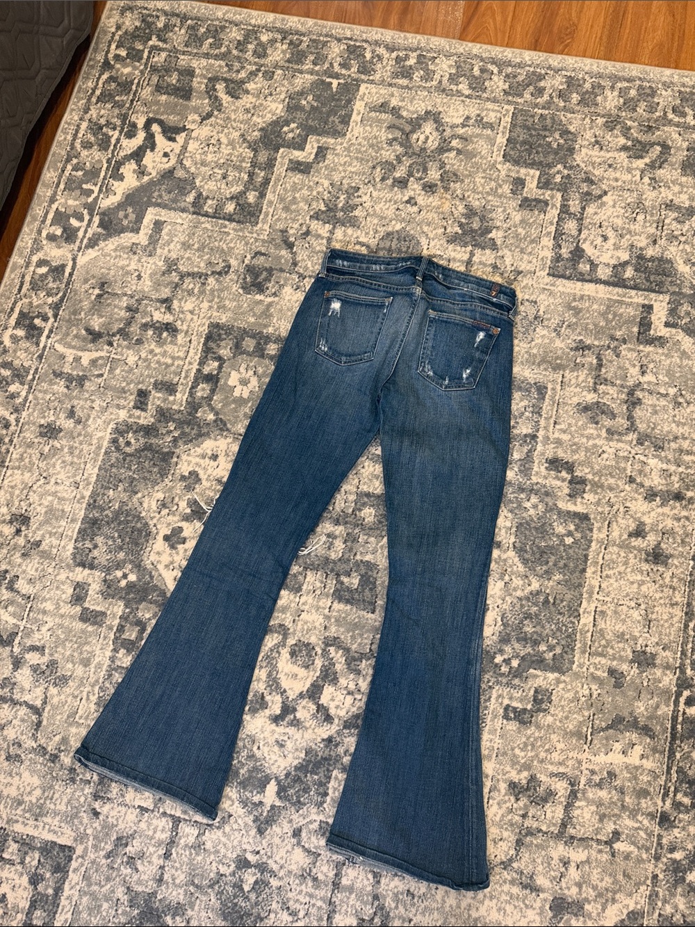 7 For All Mankind Dark Blue Flare Jeans
